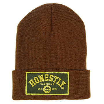 Espresso And Military Green Beanie